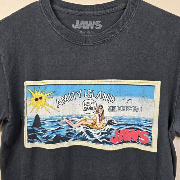 Jaws By Rock Rebel Short Sleeve Frontside Graphic Tee Small - Picture 3 of 5